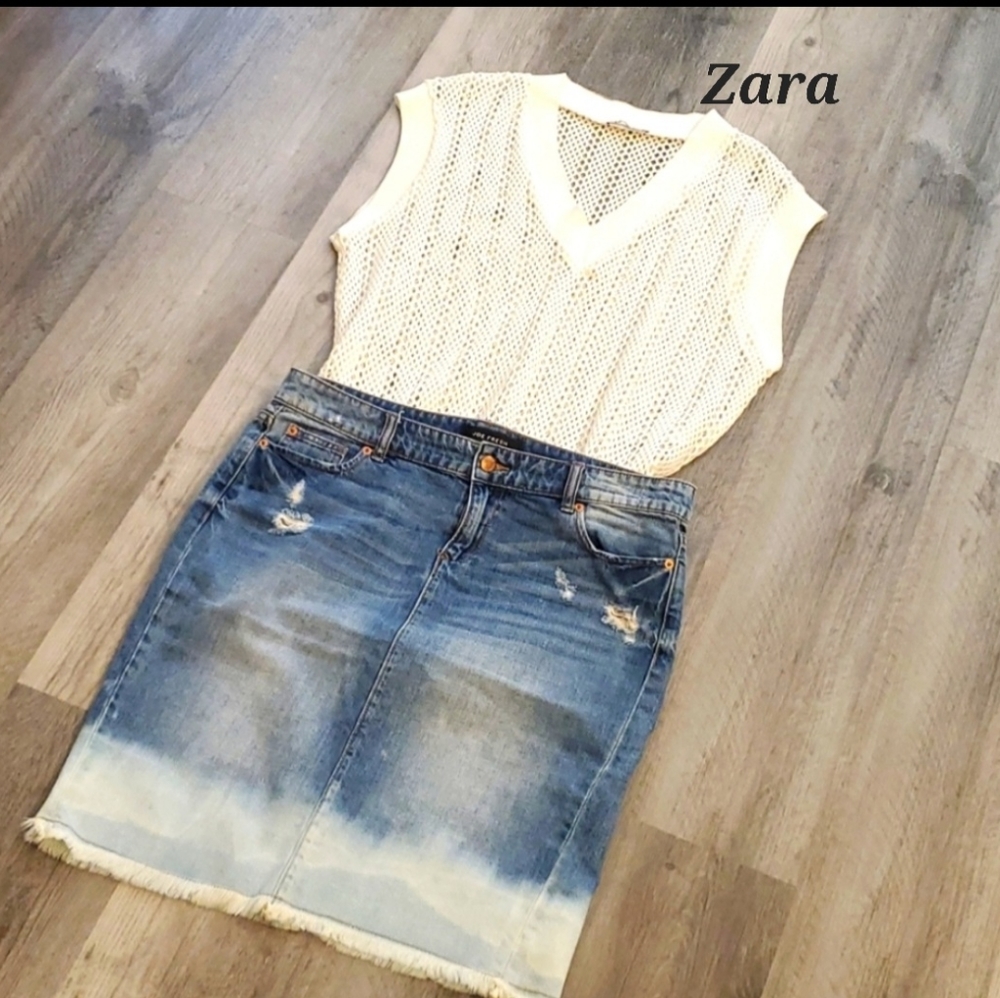 Zara White Crochet Vest size Medium - Picture 5 of 10
